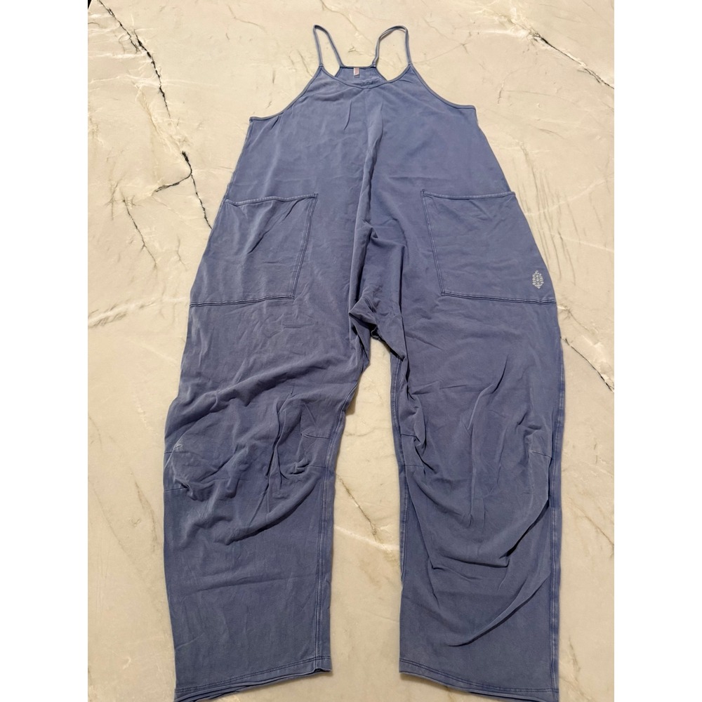 FP Movement Free People Hot Misty Blue Jumpsuit Size Medium Boho Casual